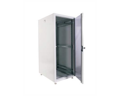 Шкаф телекоммуникационный напольный ЭКОНОМ 18U (600х600) дверь стекло, дверь металл