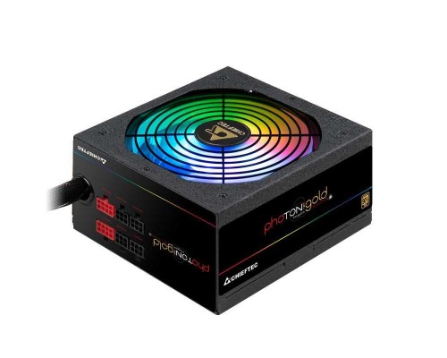 Блок питания для настольного компьютера Chieftec Photon Gold GDP-650C-RGB (ATX 2.3, 650W, >90 efficiency, Active PFC, ARGB Rainbow 140mm fan, Cable Management) Retail