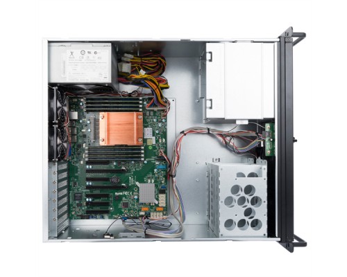 Корпус в серверную стойку InWin IW-R400-01N ________________ /USB3.0*2/Rear fan 8025mm 4200RPM*2/Front fan 8025mm 4200RPM*2/Front door/Air filter for front door