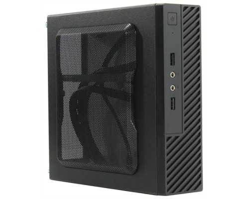 Корпус настольного ПК Slim Case Powerman ME100S-BK front fan 4cm, 120W adapter, Mini ITX, VESA