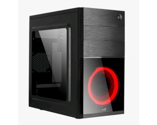 Корпус настольного ПК Aerocool Cs-105 Red (mATX, без БП, 1x USB3.0, 1x USB2.0, 1x 12cm red LED front fan)