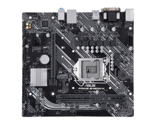 Материнская плата ASUS PRIME B460M-K, LGA1200, B460, 2*DDR4, D-Sub + DVI, SATA3 + RAID, Audio, Gb LAN, USB 3.2*6, USB 2.0*6, COM*1 header (w/o cable), mATX ; 90MB1400-M0EAY0