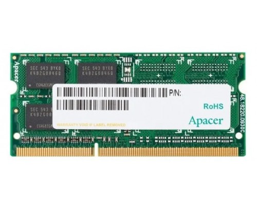 Оперативная память Apacer  DDR3   4GB  1600MHz SO-DIMM (PC3-12800) CL11 1.5V (Retail) 512*8 (AS04GFA60CATBGC/DS.04G2K.KAM)