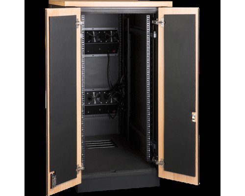 Шкаф LANMASTER SOUNDPROOF звукоизолированный 24U 750x1130 мм, отделка под дерево, цвет лиственница