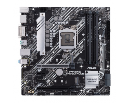 Материнская плата ASUS PRIME H470M-PLUS, LGA1200, H470, 4*DDR4,  DP+DVI+HDMI, CrossFireX, SATA3 + RAID, Audio, Gb LAN, USB 3.2*8, USB 2.0*6, COM*1 header (w/o cable), mATX ; 90MB1350-M0EAY0