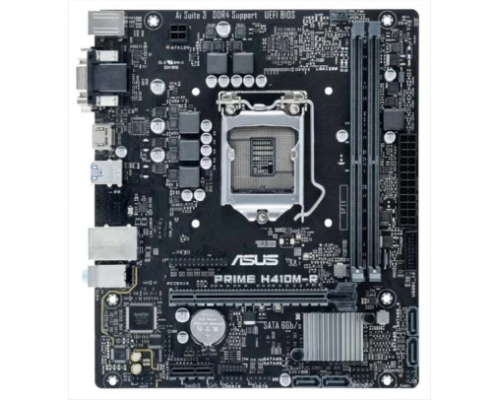 Материнская плата ASUS PRIME H410M-R-SI, LGA1200, H410, 2*DDR4, D-Sub + DVI + HDMI, SATA3, Audio, Gb LAN, USB 3.2*4, USB 2.0*6, COM*1 header (w/o cable), mATX ; 90MB1520-M0ECY0