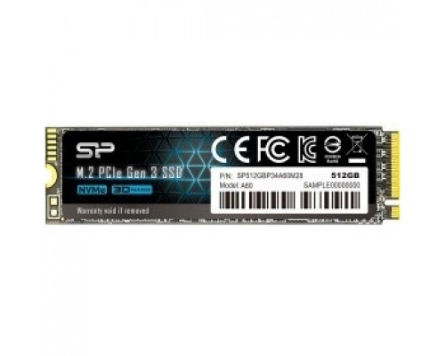 Накопитель SSD NVMe внутренний Solid State Disk Silicon Power P34A60 512Gb PCIe Gen3x4 M.2 PCI-Express (PCIe) SP512GBP34A60M28