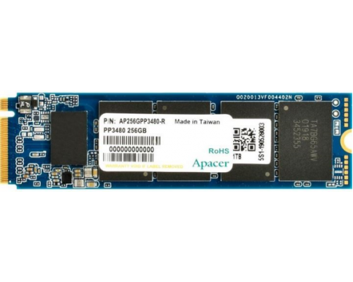 Накопитель SSD NVMe внутренний Apacer SSD Professional NAS PP3480 256Gb SSD NAS M2.2280 PCIe Gen3x4, R2300/W1200 Mb/s, IOPS 150/240K, MTBF 2M, 3D TLC, 500TBW, Retail  (AP256GPP3480-R)