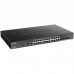 Коммутатор (switch) D-Link DGS-1250-28XMP/A1A, L2 Smart Switch with 24 10/100/1000Base-T ports and 4 10GBase-X SFP+ ports (24  PoE ports 802.3af/802.3at (30 W), PoE Budget 370W).16K Mac address, 802.3x Flow Control, 4K