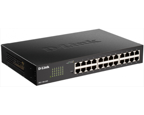 Коммутатор (switch) D-Link DGS-1100-24V2/A1A, L2 Smart Switch with 24 10/100/1000Base-T ports.8K Mac address, 802.3x Flow Control, 802.3ad Link Aggregation, Port Mirroring, 128 of 802.1Q VLAN, VID range 1-4094, Loopbac