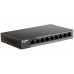 Коммутатор L2 Unmanaged Surveillance Switch with 8 10/100Base-TX ports and 110/100/1000Base-T port(8 PoE ports 802.3af/802.3at (30 W), PoE Budget92 W, up to 250 m power delivery).2K Mac address, 6kV Surge pro