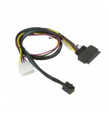 Кабель SuperMicro CBL-SAST-0957  MiniSAS HD SFF-8643 to U.2 PCIE SFF-8639 with Power Cable 55cm                                                                                                                                                           