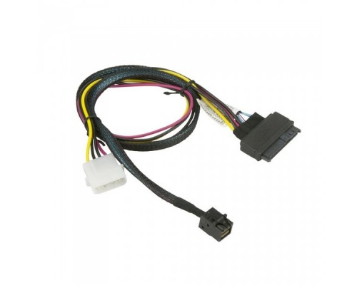 Кабель SuperMicro CBL-SAST-0957  MiniSAS HD SFF-8643 to U.2 PCIE SFF-8639 with Power Cable 55cm