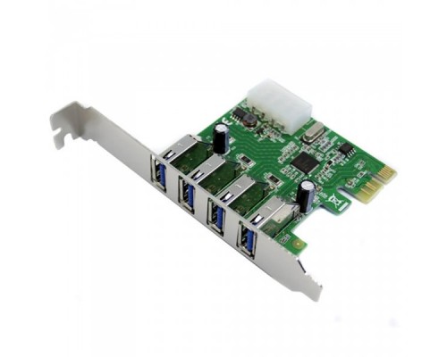 Плата расширения PCI-Express USB 3.0 Card, 4xUSB 3.0 External ports, with IDE 4-pin Power connector (EU306D-1) OEM