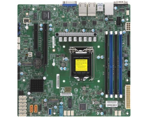 Материнсая плата SuperMicro MBD-X11SCH-LN4F-O Micro-ATX, Intel C246, Up to 128GB DDR4 ECC UDIMM, ASPEED AST2500, 8 SATA3 (6Gbps) via C246; RAID 0, 1, 5, 10,  Expansion slots: 1 PCI-E 3.0 x8 (in x16) and 1 PCI-E 3.0 x8 slots