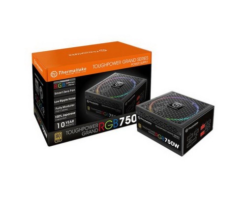 Блок питания для корпуса Toughpower Grand 750 PS-TPG-0750FPCGEU-S /Fully Modular/750W/ATX 2.4 & EPS 2.92/A-PFC/14cm RGB Fan/EU/80Plus Gold/RGB Sync Edition RTL