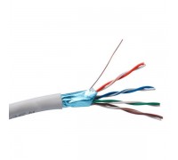 Кабель ExeGate FUTP4-C5e-CCA-S24-IN-PVC-GY-305 FTP 4 пары кат.5e CCA, 24AWG, экран, бухта 305м, серый, PVC                                                                                                                                                