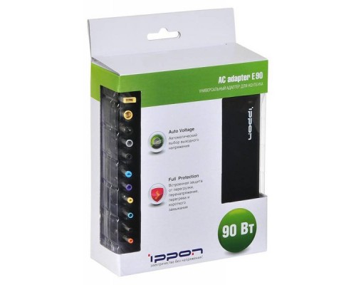 Блок питания Ippon E90 автоматический 90W 18.5V-20V 11-connectors 4.5A от бытовой электросети LED индикатор