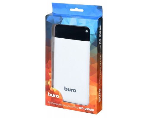 Мобильный аккумулятор Buro RC-21000-WT Li-Ion 21000mAh 2.1A белый 2xUSB