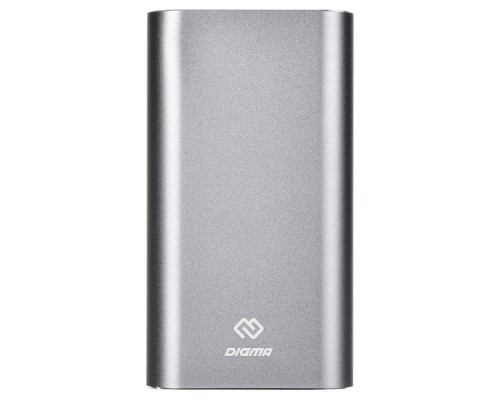 Мобильный аккумулятор Digma DG-ME-20000 Li-Pol 20000mAh 3A темно-серый 2xUSB