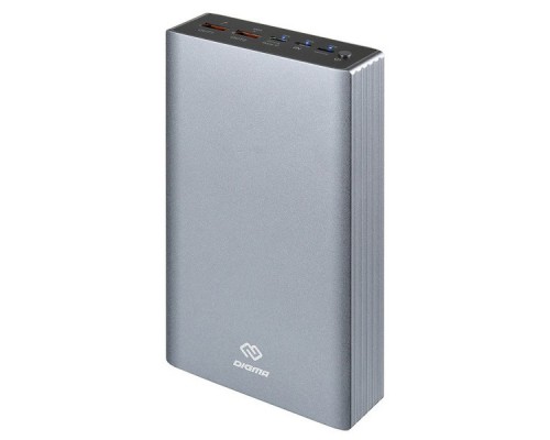 Мобильный аккумулятор Digma Power Delivery DG-PD-30000-SLV QC 3.0 PD(18W) Li-Pol 30000mAh 3A серебристый 3xUSB материал алюминий