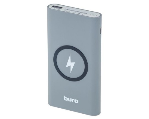 Мобильный аккумулятор Buro HG8000-WCH QC 3.0 Wireless Charge Li-Pol 8000mAh 3A черный 2xUSB материал алюминий беспроводная зарядка