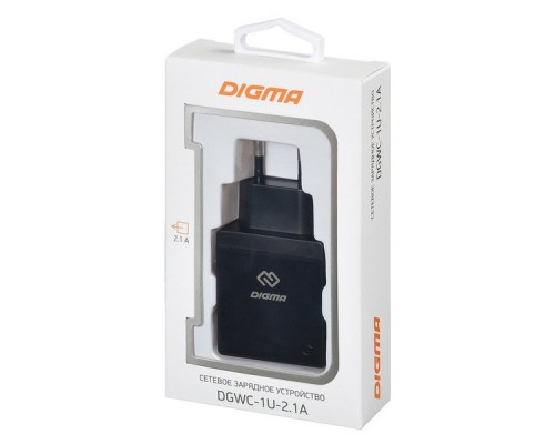 Сетевое зар./устр. Digma DGWC-1U-2.1A-BK 2.1A универсальное черный