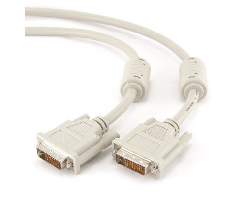 Кабель DVI-D dual link Gembird/Cablexpert, 1.8м, 25M/25M, экран, феррит.кольца, пакет