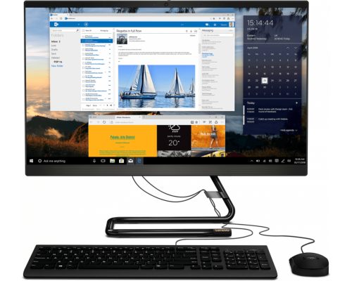 Моноблок Lenovo IdeaCentre AIO 3 24ARE05  23.8'' FHD(1920x1080) IPS/AMD Ryzen 5 4500U 2.3GHz Hexa/8GB/1TB+512GB SSD/Integrated/DVD±RW/WiFi/BT5.0/CR/KB+MOUSE(USB)/W10H/1Y/BLACK