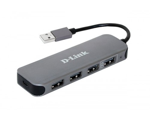 Разветвитель USB-портов, концентратор D-Link DUB-H4/E1A, 4-port USB 2.0 Hub.4 downstream USB type A (female) ports, 1 upstream USB type A (male), support Mac OS, Windows XP/Vista/7/8/10, Linux, support USB 1.1/2.0, fast charge mode.Pow