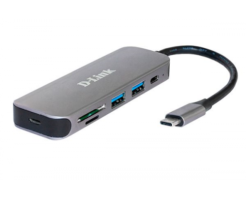 Разветвитель USB-портов, концентратор D-Link DUB-2325/A1A, 2-port USB 3.0, USB Type-C port, SD and microSD card slots Hub.2 downstream USB type A (female) ports, 1 downstream USB type C (female) port, 1 upstream USB type C (male), 1 SD