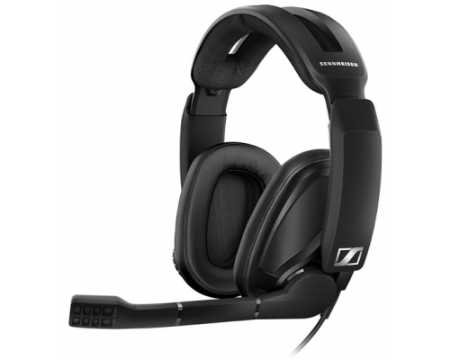 Игровая гарнитура  с охватывающими закрытыми наушниками EPOS I Sennheiser GSP 302,  15 - 26000 Гц, 19 Ом, регулятор громкости, функция Mute, кабель 2,5 м, разъём 2 x 3.5 мм