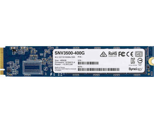 Диск для сервера SSD PCIe  Synology SSD SNV3000 Series PCIe 3.0 x4 ,M.2 22110, 400GB, R3100/W550 Mb/s, IOPS 205K/40K, MTBF 1,8M
