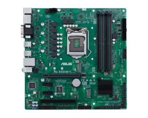 Материнская плата ASUS PRO B460M-C/CSM, LGA1200, B460, 4*DDR4, D-Sub, DP, HDMIx1, SATA3 + RAID, Audio, Gb LAN, USB 3.2*6, USB 2.0*6, mATX; 90MB13S0-M0EAYC