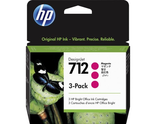 Картридж Cartridge HP 712 для DJ T230/T630/T650/Studio, пурпурные, тройная упаковка 3ED68A (3*29мл)