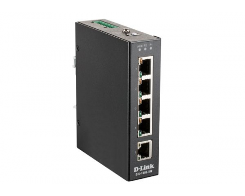 Коммутатор D-Link DIS-100E-5W/A1A, L2 Unmanaged Industrial Switch with 5 10/100Base-TX ports.1K Mac address, 802.3x Flow Control, Stand-alone, Auto MDI/MDI-X for each port, D-link Green technology, Metal case,