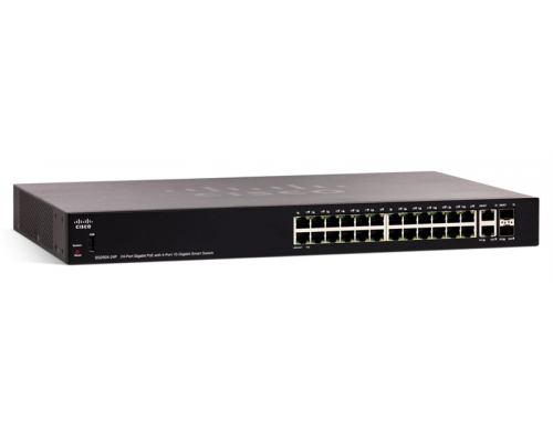 Коммутатор управляемый SG250X-24P 24-Port Gigabit PoE Smart Switch with 10G Uplinks