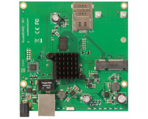 Маршрутизатор MikroTik RouterBOARD M11G with Dual Core 880MHz CPU, 256MB RAM, 1x Gbit LAN, 1x miniPCI-e, RouterOS L4