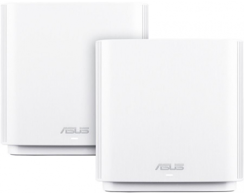 Беспроводной маршрутизатор ASUS CT8 (W-2-PK) // роутер, из 2 точек доступа, 802.11b/g/n/ac/ax, до 400 + 1733Мбит/c, 2,4 + 5 гГц, белый ; 90IG04T0-MO3R80