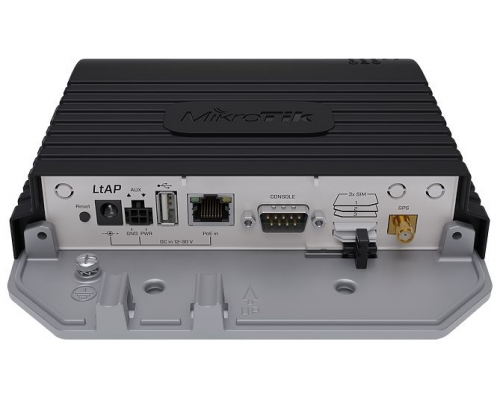 Точка доступа MikroTik LtAP LTE kit with dual core 880MHz CPU, 128MB RAM, 1 x Gigabit LAN, built-in High Power 2.4Ghz 802.11b/g/n Dual Chain wireless with integrated antenna, internal LTE antenna, GPS, two miniPCI-