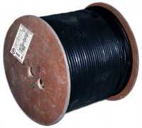 Кабель TWT коаксиальный RG11U 75 Ом, CCS, оплетка AL 96*0.16мм, PE, внешний, черный, 305 м                                                                                                                                                                