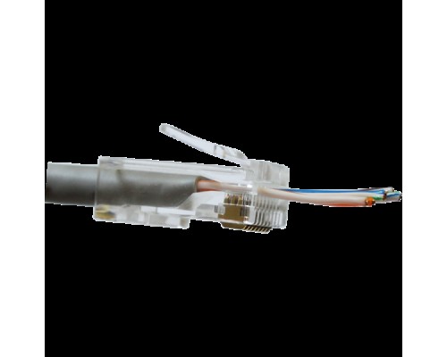 Коннектор RJ45 тип EZ, 8P8C, UTP, Cat.6, универсальный, со вставкой, покрытие 50 микрон,100 шт.