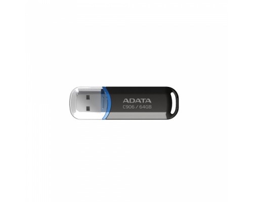 Брелок USB-флэш 64GB ADATA C906 USB Flash [AC906-64G-RBK] USB 2.0, Black, RTL (773353)