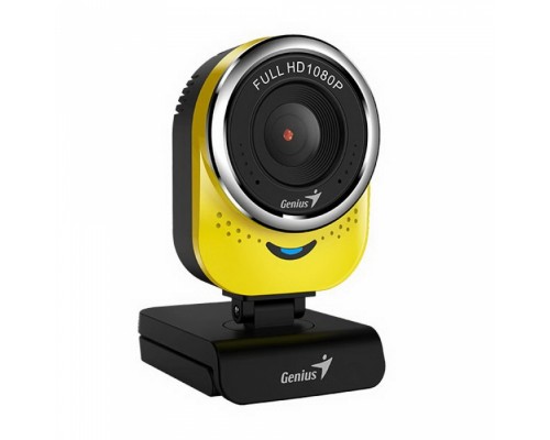 Веб-камера Genius QCam 6000 Yellow [32200002403] желтая, 2Mp, FHD 1080p@30fps, угол обзора 90°, поворотная 360°, универсальный держатель, USB2.0, кабель 1.5м