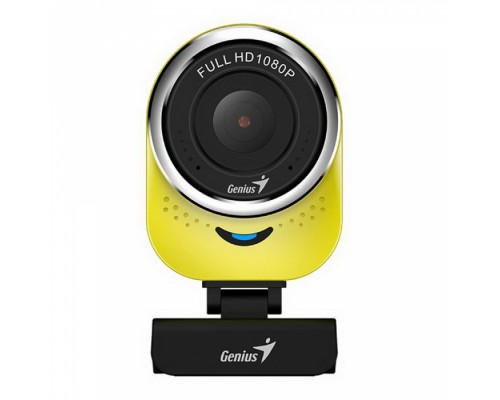 Веб-камера Genius QCam 6000 Yellow [32200002403] желтая, 2Mp, FHD 1080p@30fps, угол обзора 90°, поворотная 360°, универсальный держатель, USB2.0, кабель 1.5м