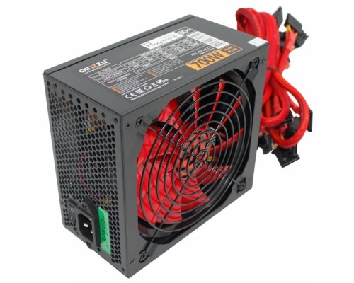 Блок питания Ginzzu PC700 14CM(Red) 80+ black,APFC,24+4p,2 PCI-E(6+2), 7*SATA, 4*IDE,оплетка, кабель питания,цветная коробка RTL