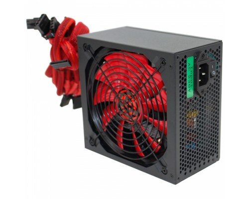 Блок питания Ginzzu PC700 14CM(Red) 80+ black,APFC,24+4p,2 PCI-E(6+2), 7*SATA, 4*IDE,оплетка, кабель питания,цветная коробка RTL