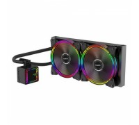 Жидкостная система охлаждения H280 TDP 200W (при T воздуха 45 С)Universal Platfrom PWM Single 5colors+ LED 140mm*2                                                                                                                                        