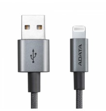 Кабель USB Cable ADATA Lightning-USB AMFIAL-1MK-CTI 1m, Aluminum casings, Sync & Charge, Fast charging up to 2.4A, Apple MFi-certified, Titanium, RTL                                                                                                     