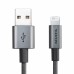 Кабель USB Cable ADATA Lightning-USB AMFIAL-1MK-CTI 1m, Aluminum casings, Sync & Charge, Fast charging up to 2.4A, Apple MFi-certified, Titanium, RTL